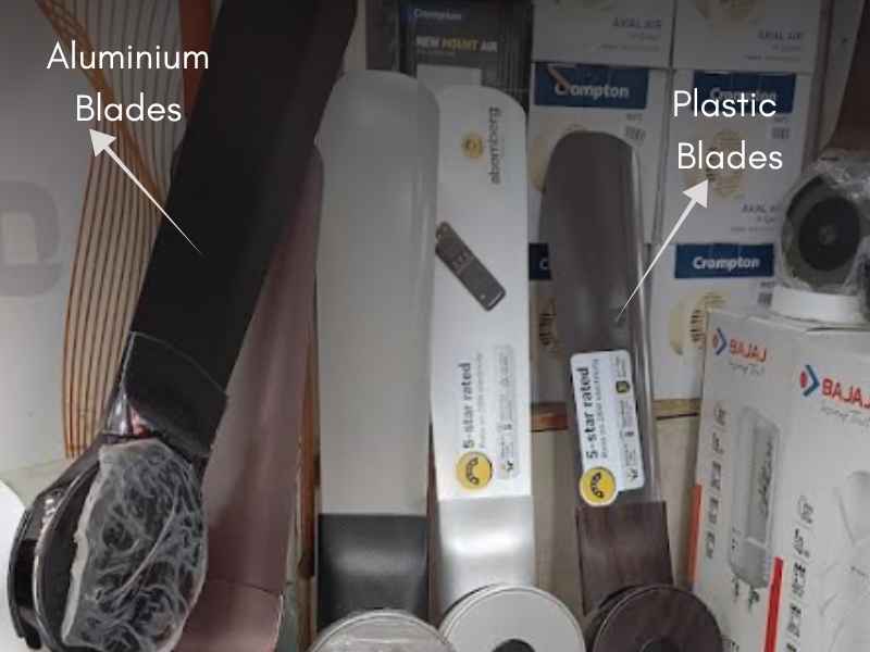 Curved Aluminum and Plastic blade ceiling fan